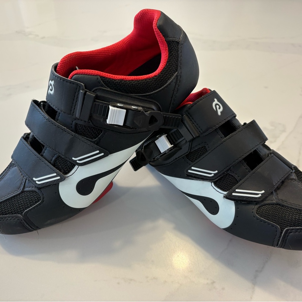 Peloton Black and Red Athletic Shoes with White Accent men’s size 9/ 42